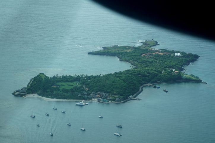 L'île de Calivigny, vue du ciel